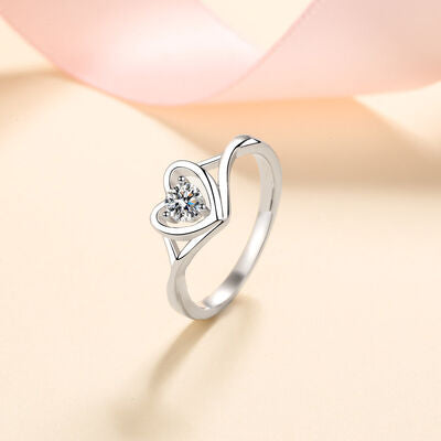 Moissanite Heart 925 Sterling Silver Ring - Vogue Fusion