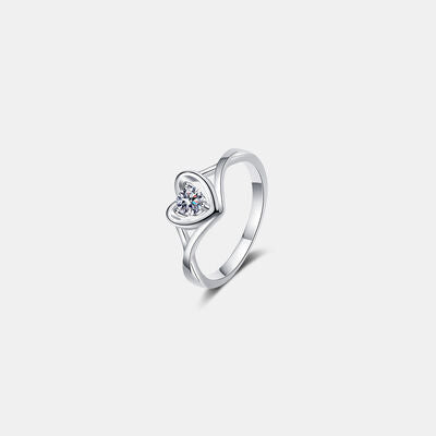 Moissanite Heart 925 Sterling Silver Ring - Vogue Fusion