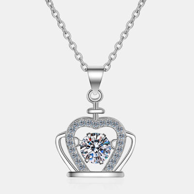 Moissanite Crown 925 Sterling Silver Necklace - Vogue Fusion